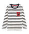 Boys' Long-Sleeved T-shirt MARSHMALLOW white/SMOKING blue