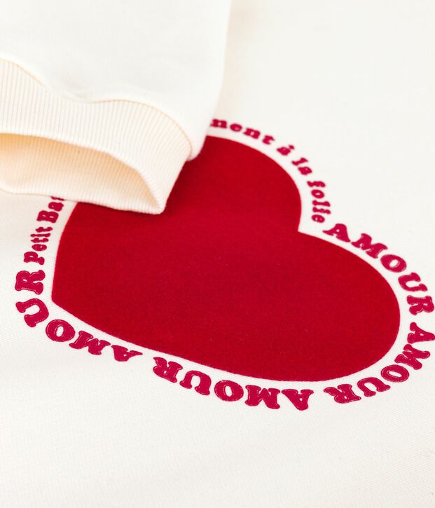 Women's cotton sweatshirt Ecru