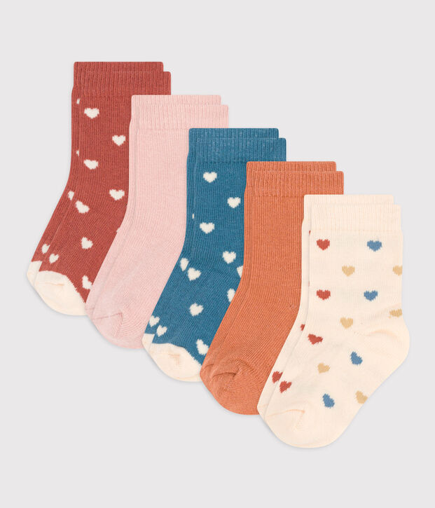 Babies' Heart Patterned Socks - 5-Pack multicolor
