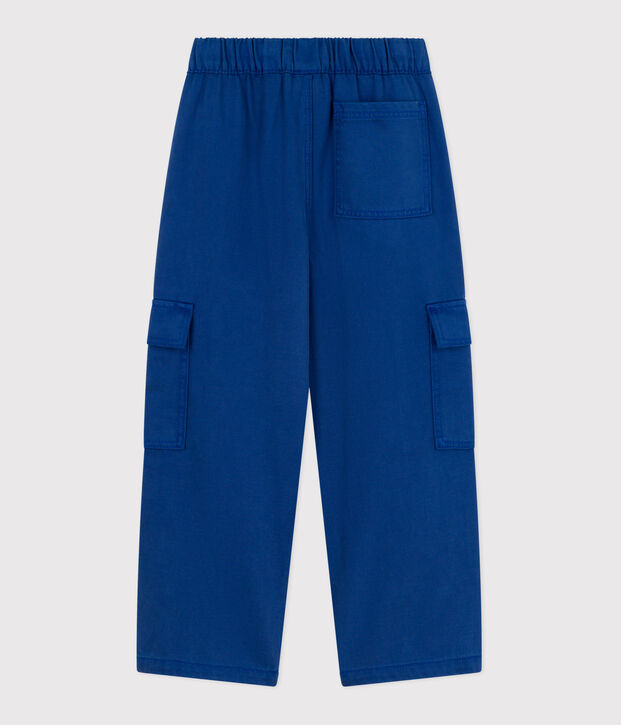Children's plain Lyocell cargo pants blue