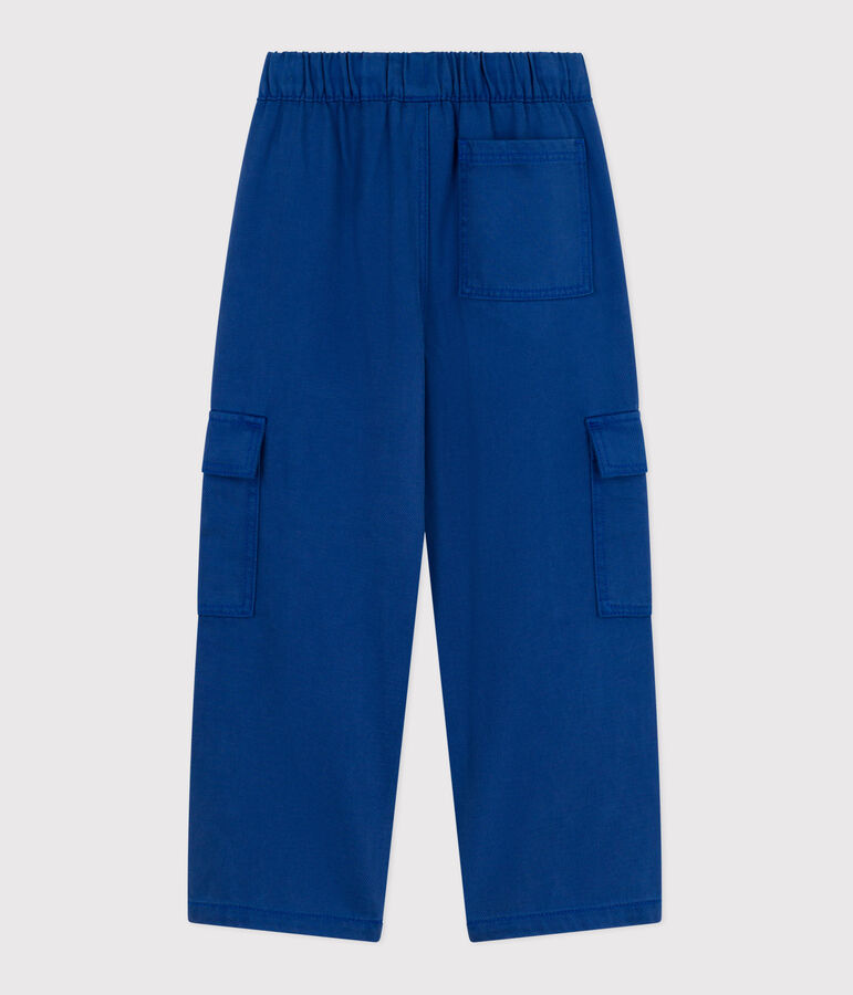 Children's plain Lyocell cargo pants blue