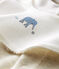 Unisex baby sleepsuit and bib in cotton velour MONTELIMAR CHINE beige