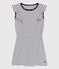 Children's sleeveless stripy cotton dress MARSHMALLOW white/SMOKING blue
