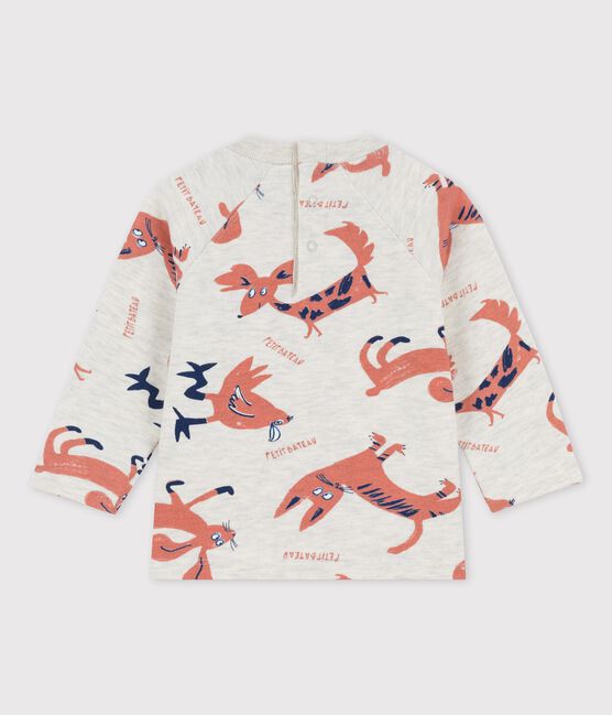 Babies' Fleece Animal Print Sweatshirt MONTELIMAR beige/MULTICO white