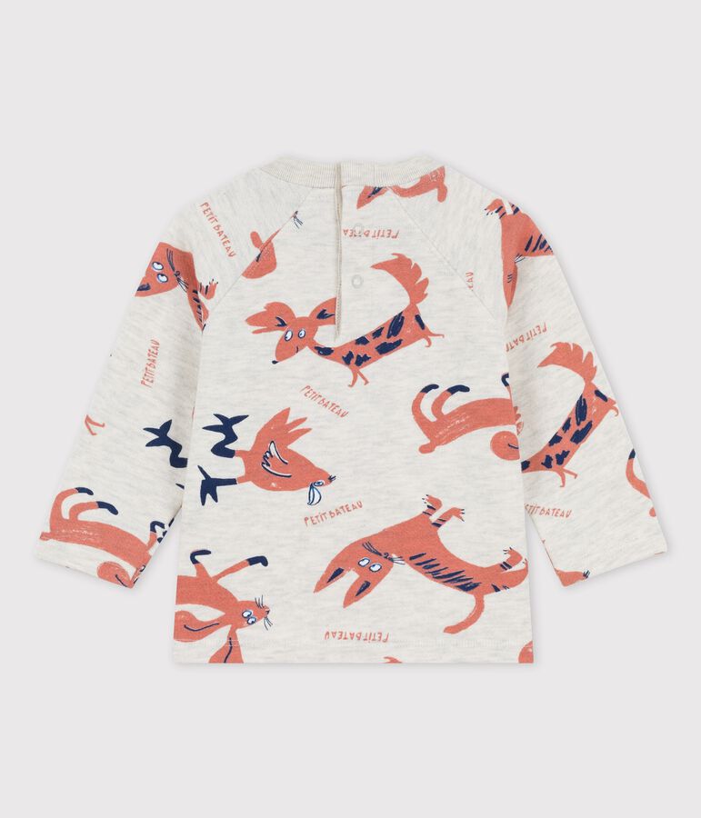 Babies' Fleece Animal Print Sweatshirt beige/multicolor