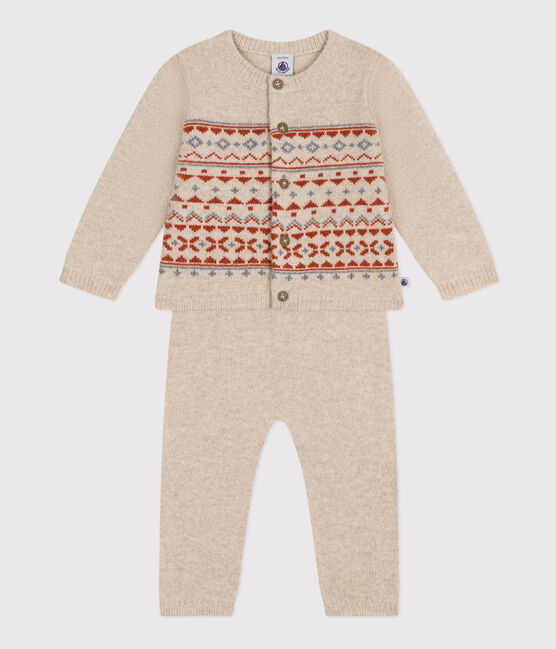 Babies' Patterned Knit Outfit MONTELIMAR beige/MULTICO white