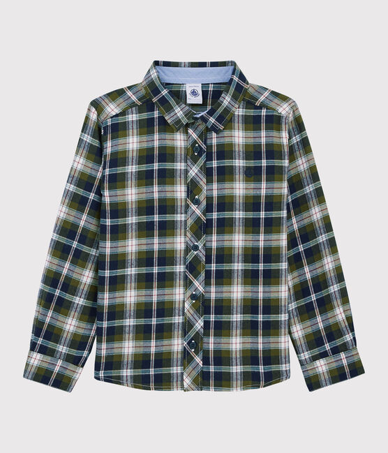 Boys' Checked Shirt SMOKING blue/MULTICO white