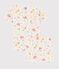 Girls' Snugfit Summer Fruit Pattern Organic Cotton Short Pyjamas white/multicolor