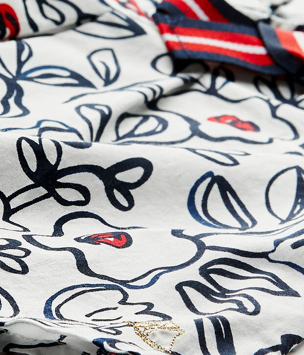 Baby girl's poplin blouse. white/multicolor