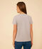 Women's Straight V-Neck Cotton T-Shirt CHATON CHINE grey