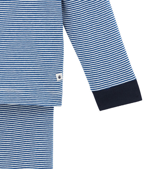 Little boy's pyjamas LIMOGES blue/MARSHMALLOW white