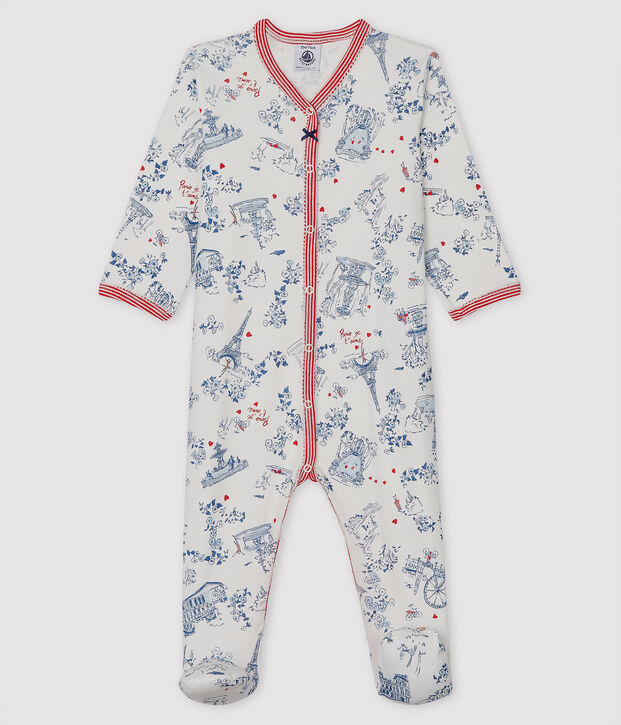 Babies' Ribbed Sleepsuit white/multicolor