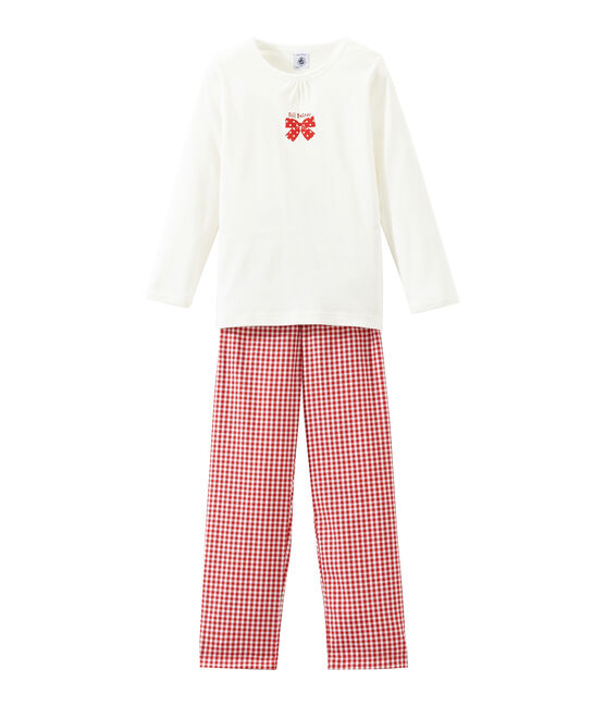 Little girl's pyjamas TERKUIT red/MARSHMALLOW white