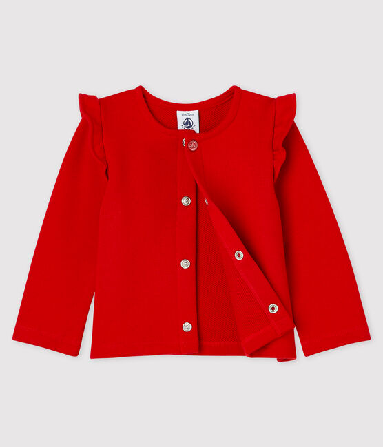 Baby Girls' Fleece Cardigan TERKUIT red