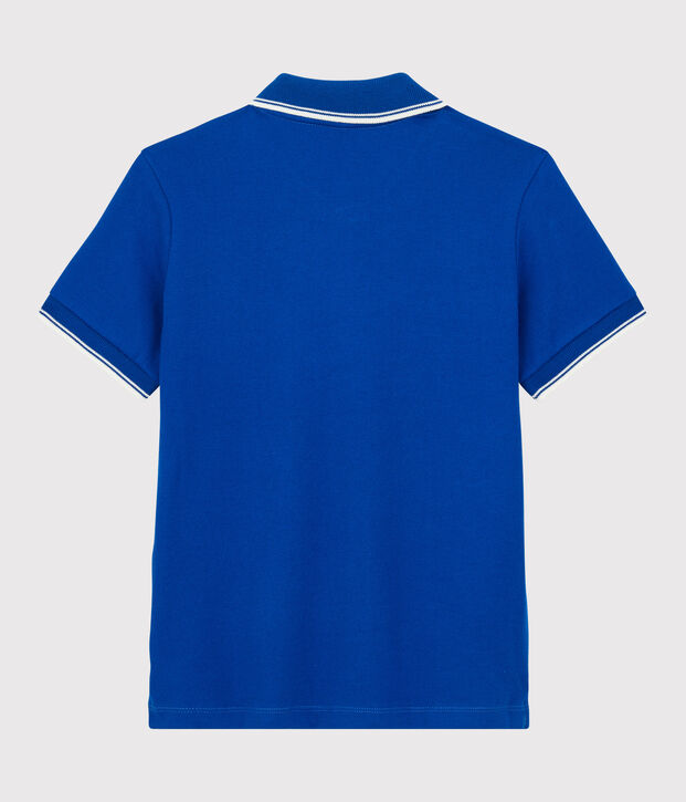 Boys' Short-Sleeved Jersey Polo Shirt blue