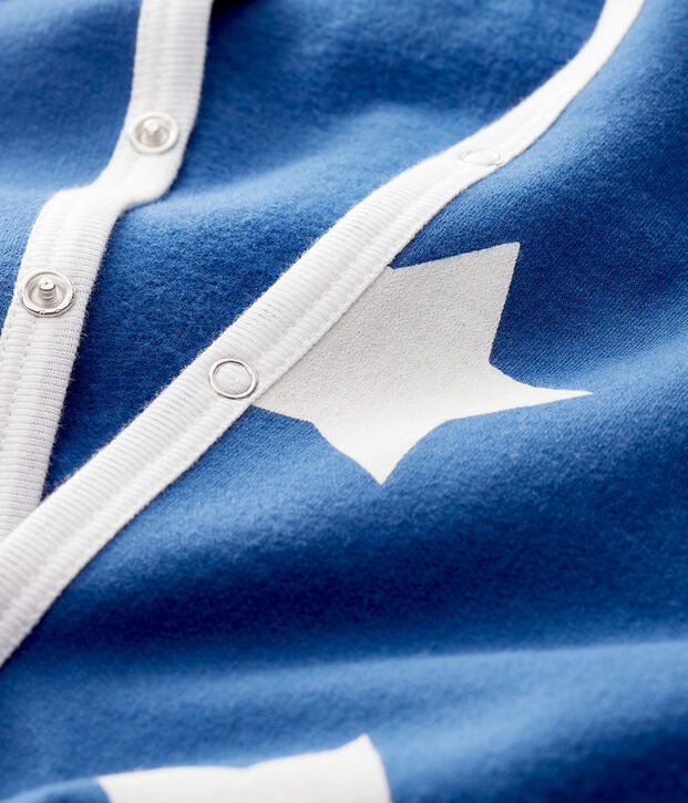 Babies' Blue Starry Fleece Sleepsuit blue/white