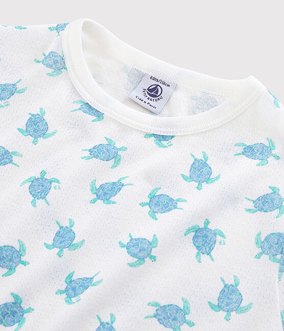 Unisex Tortoise Pattern Super Light Cotton Short Pyjamas MARSHMALLOW white/MULTICO white