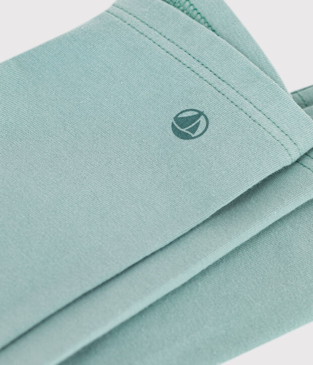 Children's plain cotton leggings green