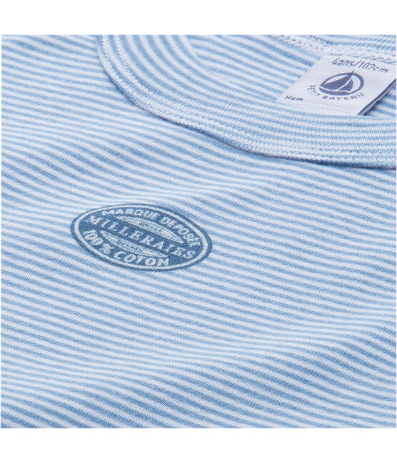 Boy's cotton milleraies short pyjamas ALASKA blue/ECUME white