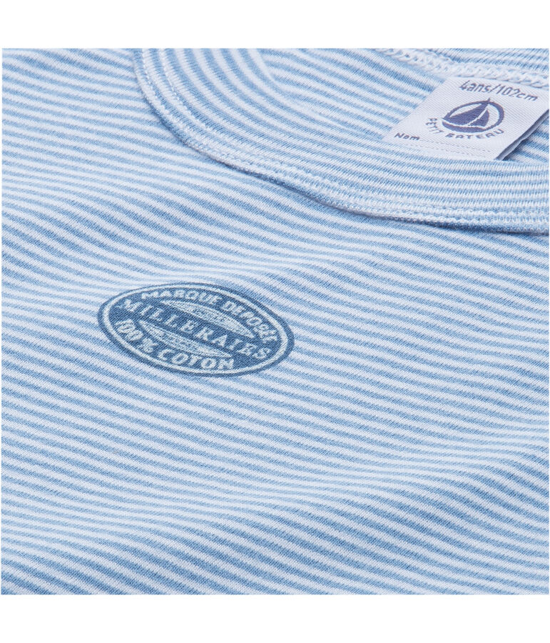 Boy's cotton milleraies short pyjamas blue/white