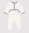 Babies' Velour Sleepsuit white/multicolor