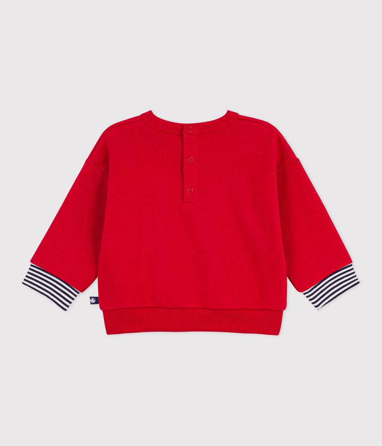 Babies' patterned cotton sweatshirt red