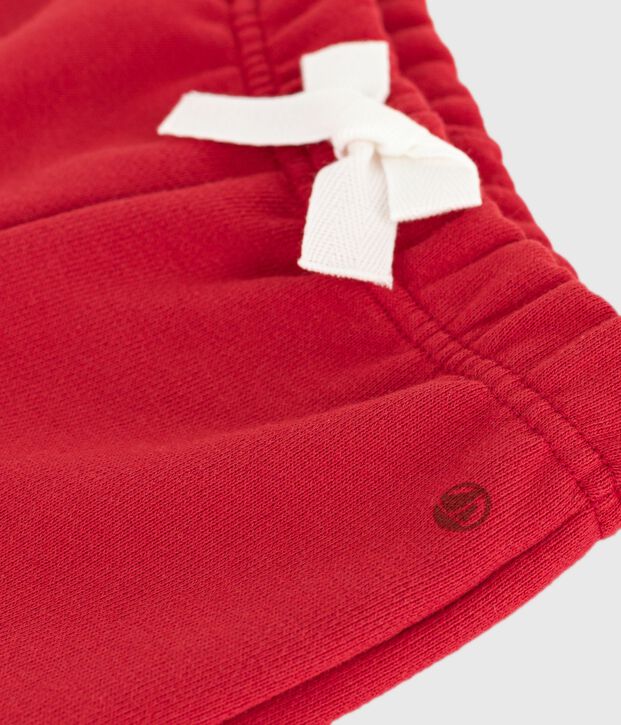 Babies' plain cotton trousers red