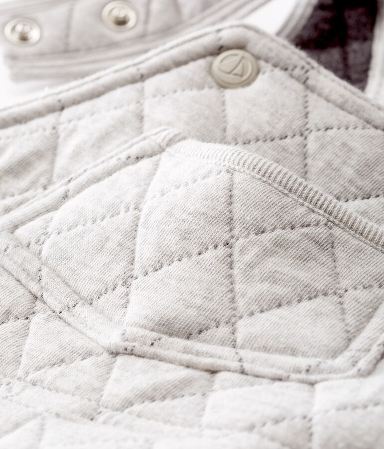 Baby Boys' Long Quilted Tube-Knit Dungarees grey