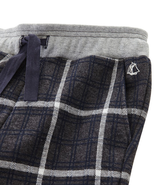 Boys' Checked Knit Trousers CITY black/SMOKING blue/MARSHMALLOW