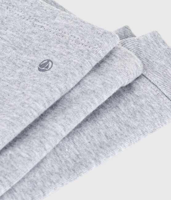 Babies' plain cotton leggings FUMEE CHINE grey