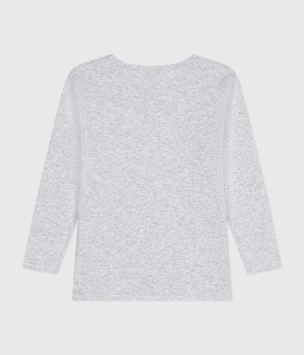Girls' long-sleeved cotton T-shirt grey