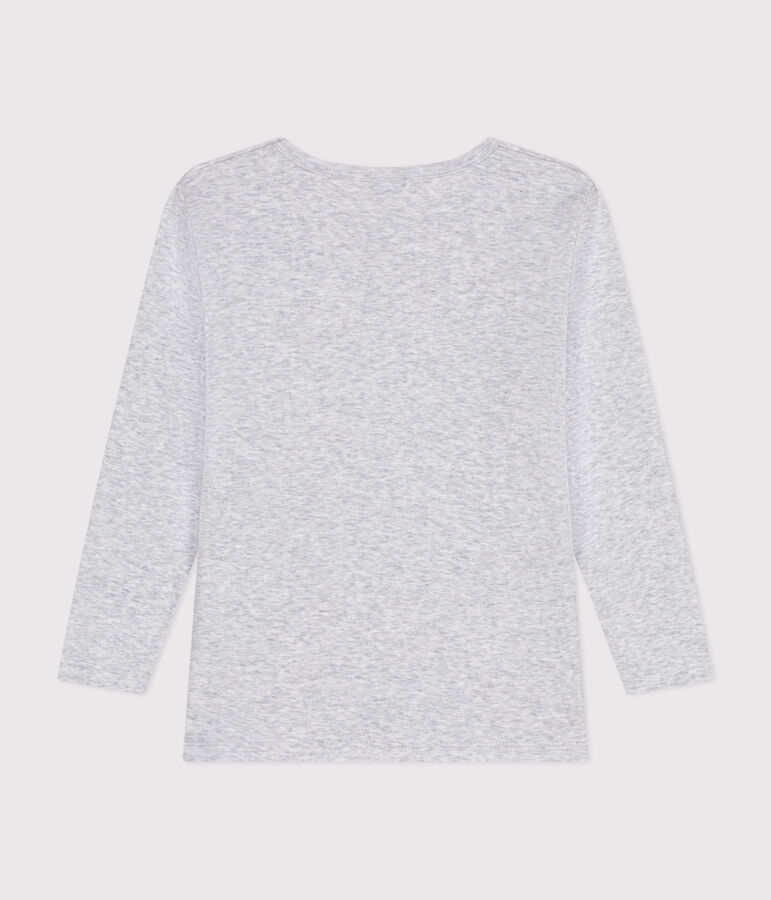 Girls' long-sleeved cotton T-shirt grey