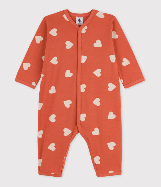 Babies' Footless Cotton Sleepsuit BRANDY /AVALANCHE