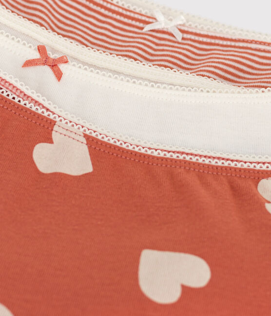 Girls' Heart Patterned Cotton Hipsters - 3-Pack variante 1