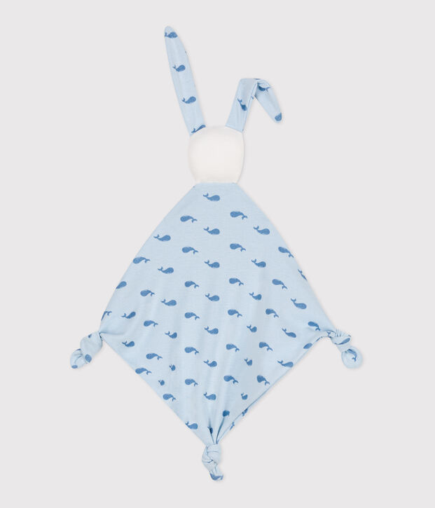 Babies' printed cotton comforter blue/blue