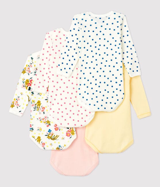 Baby Girls' Long-Sleeved Cotton Bodysuit - 5-Pack variante 1