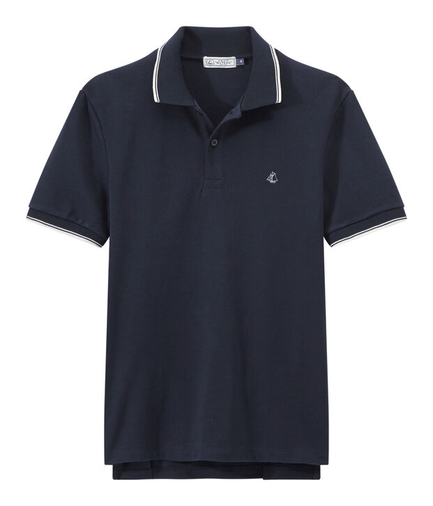 Men's short-sleeved polo shirt blue