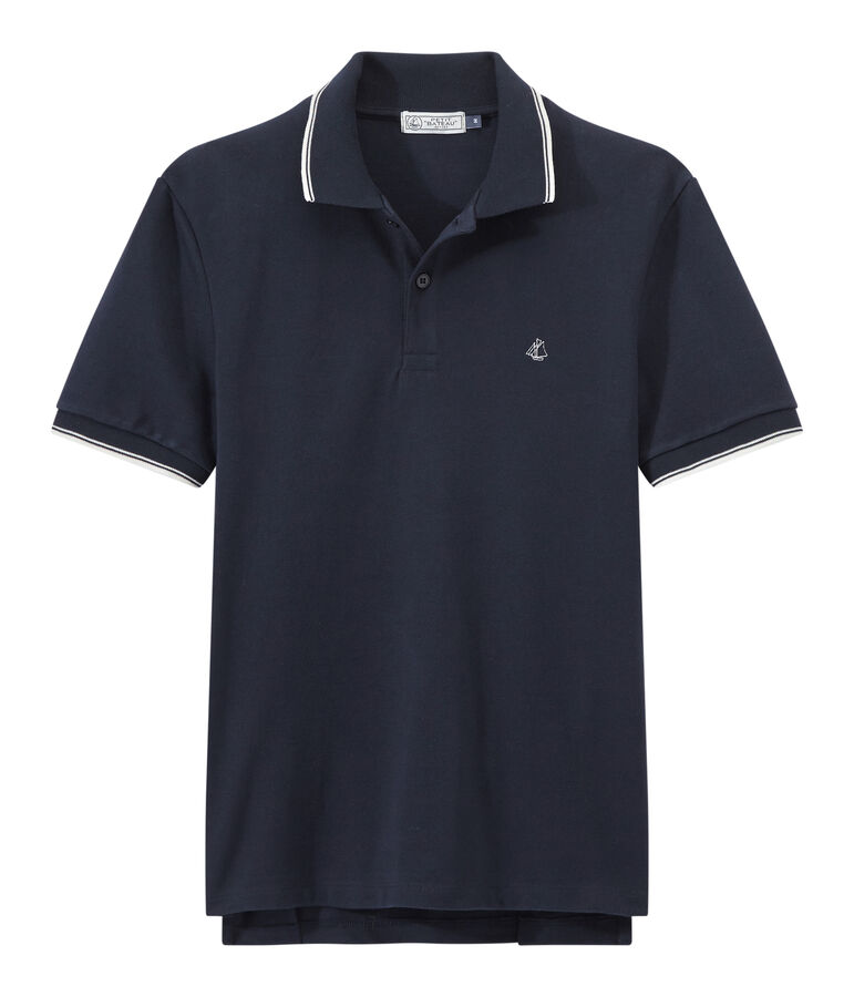 Men's short-sleeved polo shirt blue