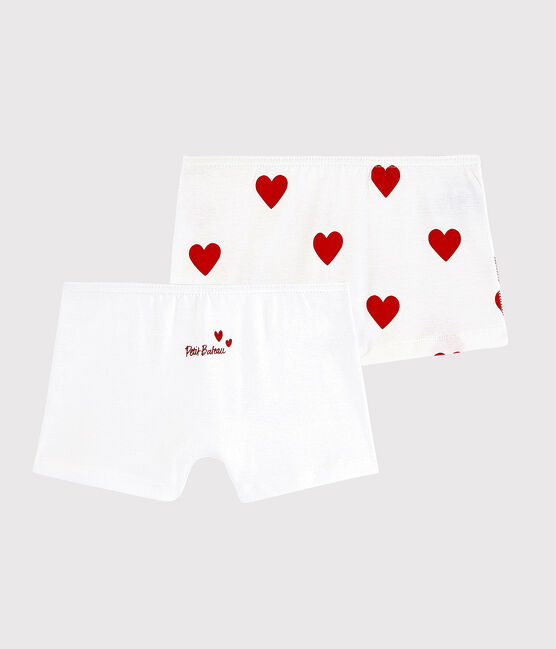 Girls' Heart Patterned Cotton Hipsters - 2-Pack variante 1