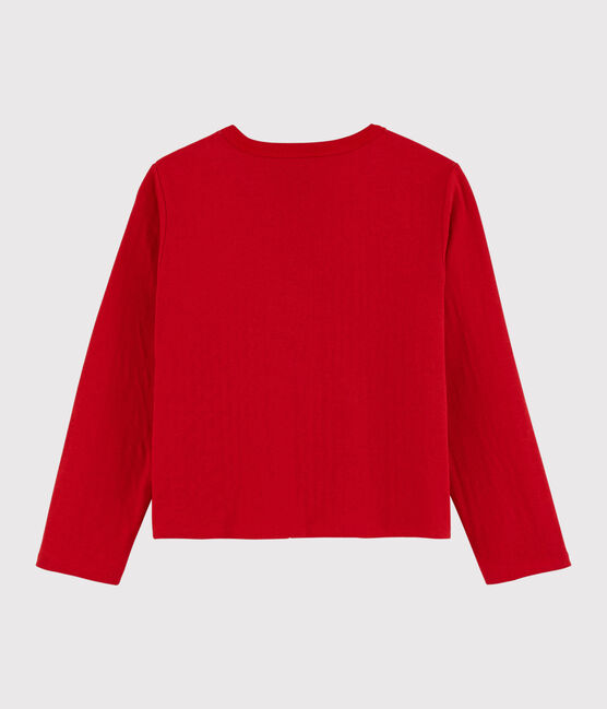 Girls' Tube Knit Cardigan TERKUIT red