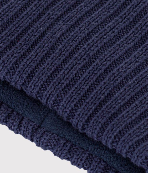 Babies' plain fleece-lined knitted snood SMOKING