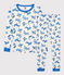 Boys' Animal Motif Snugfit Cotton Pyjamas MARSHMALLOW white/MULTICO white