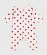 Babies' padded heart-print cotton playsuit.