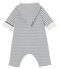 Babies' Long Jumpsuit in Padded Rib Knit MARSHMALLOW white/SMOKING CN blue