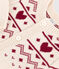 Babies' heart-pattern wool and cotton knit cardigan AVALANCHE Ecru/AMARANTE