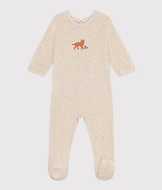Babies' Velour Gondola Pyjamas MONTELIMAR CHINE beige