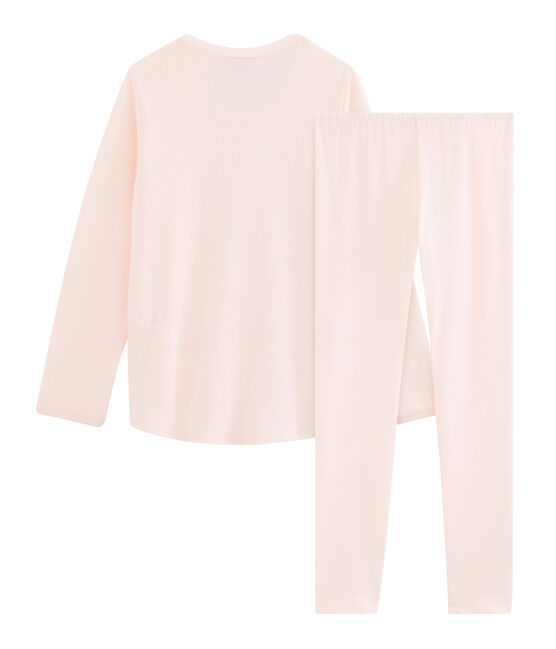 Girls' Ribbed Pyjamas FLEUR pink