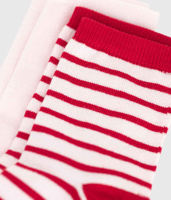 Pairs of girls' stripy cotton socks - 2-pack variante 1
