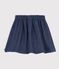 Short skirt in plain denim with a star pattern blue