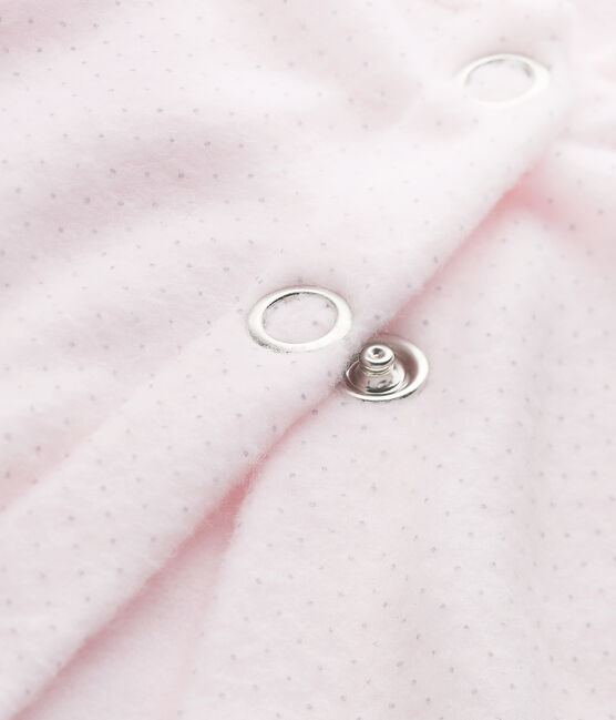 Little girl's housecoat VIENNE pink/MISTIGRI grey